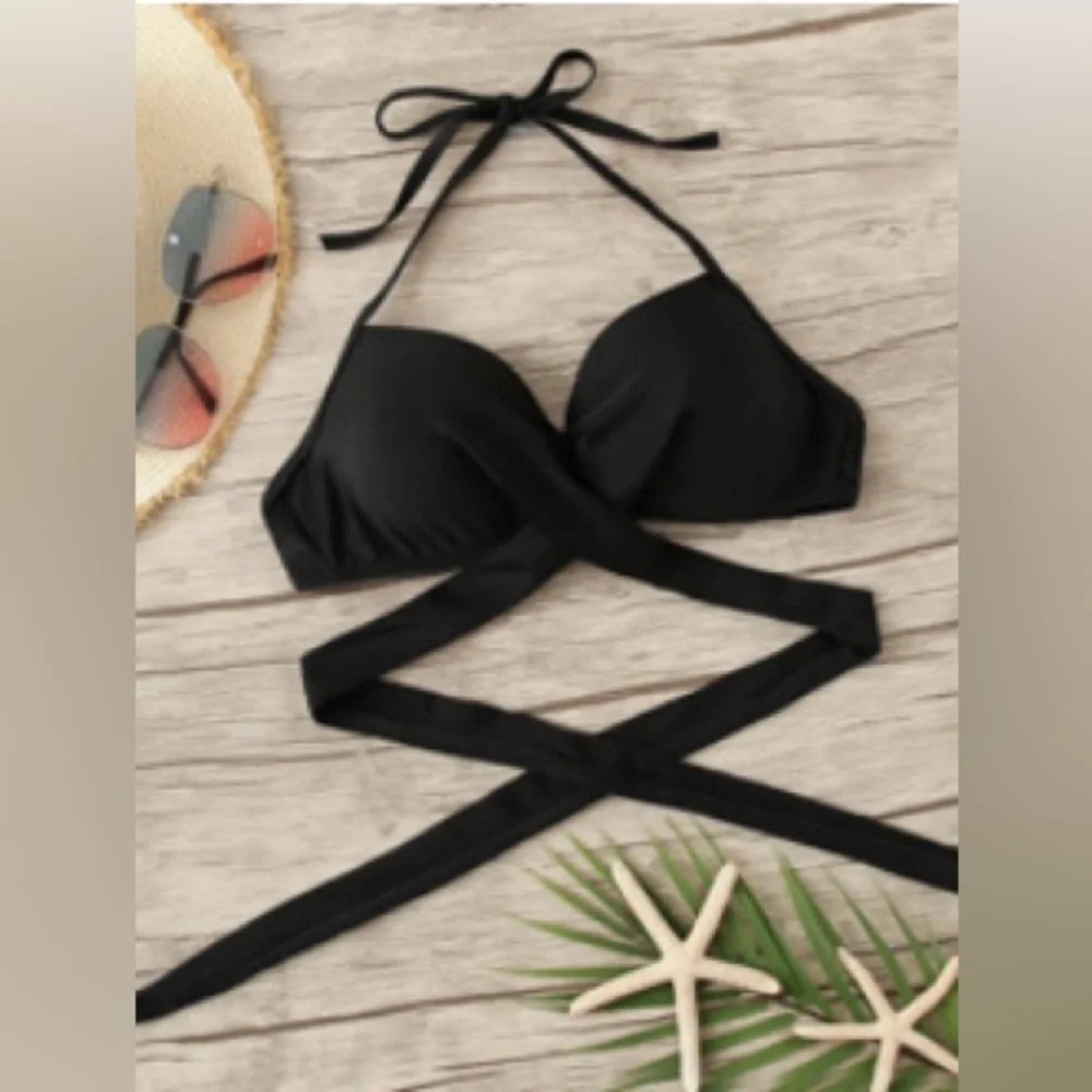 Black Strappy Bikini Top size small